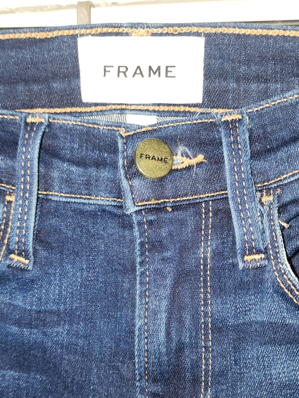 Frame Dark Denim Cutoff Shorts, Pre-loved In Excellent Condition, Sz. 24